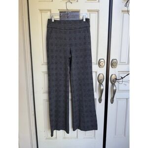 Cabi‎ Women's Plaid Wide Leg Pants Size 6 Gray Textured High Rise Dress Pants